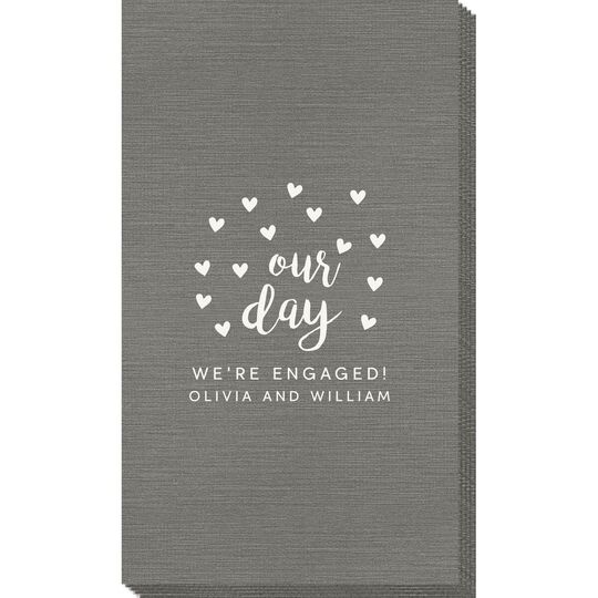 Confetti Hearts Our Day Bamboo Luxe Guest Towels